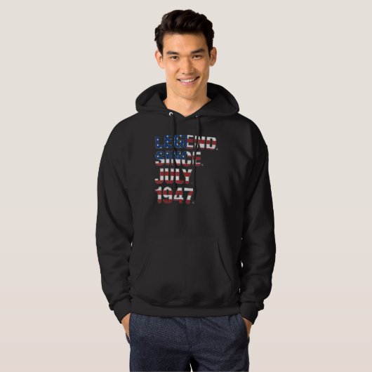 75ste verjaardag legende sinds juli 1947 Amerikaan Hoodie (Voorkant volledig)