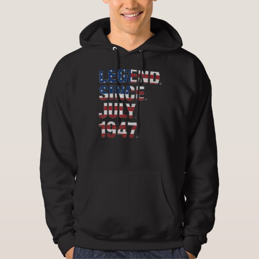75ste verjaardag legende sinds juli 1947 Amerikaan Hoodie (Voorkant)