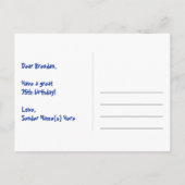 75ste verjaardag – leuk vuurwerkpatroon + regenboo briefkaart (Achterkant)