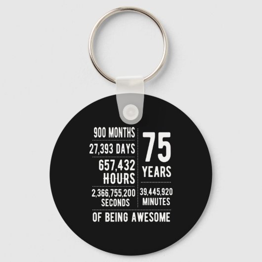 75ste verjaardag mannen vrouwen grappig 75 jaar ou sleutelhanger (Voorkant)