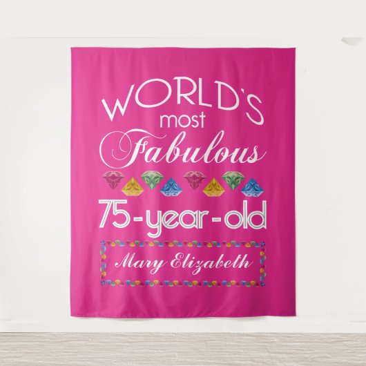 75ste verjaardag meest fabuleuze kleurrijke edelst wandkleed (Voorkant)
