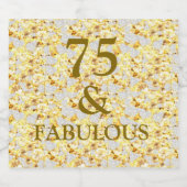 75ste verjaardag sparkling wijnetiket (Enkel label)