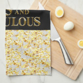 75ste verjaardag  theedoek (Quarter Fold)