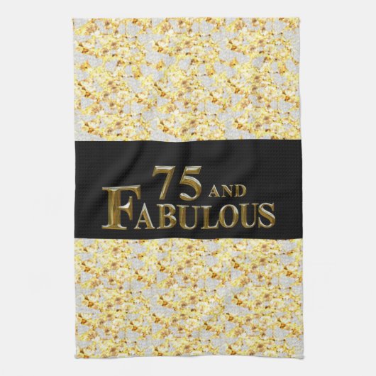 75ste verjaardag  theedoek (Verticaal)