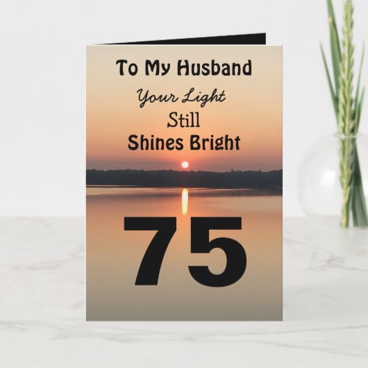 75ste verjaardag voor mijn man licht schittert hel kaart (Voorkant)