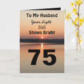 75ste verjaardag voor mijn man licht schittert hel kaart (Gele Bloem)