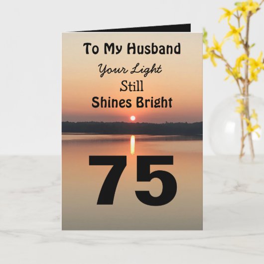 75ste verjaardag voor mijn man licht schittert hel kaart (Gele Bloem)