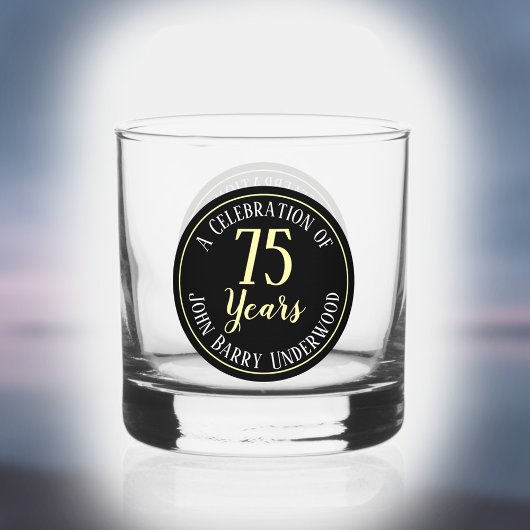 75ste verjaardag whisky glas