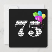 75ste Verjaardagsfeestje met ballonbos Kaart (Voorkant)