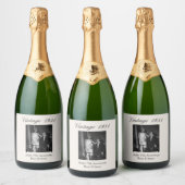 75th Anniversary Gift Personalized Wedding Photo Sparkling Wijnetiket (Flessen)