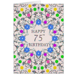 75th Birthday Abstract Flowers