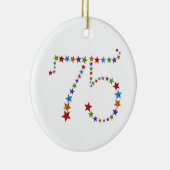 75th Birthday Anniversary Star Pattern Number Keramisch Ornament (Rechts)