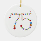 75th Birthday Anniversary Star Pattern Number Keramisch Ornament (Voorkant)