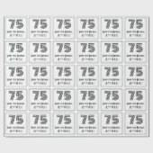 75th Birthday: Art Deco Inspired Style "75" + Name Cadeaupapier (Vlak)