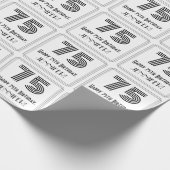 75th Birthday: Art Deco Inspired Style "75" + Name Cadeaupapier (Hoek)