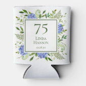 75th Birthday Blue Hydrangeas Blikjeskoeler (Voorkant)