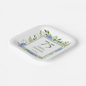 75th Birthday Blue Hydrangeas Papieren Bordje (Gebogen)