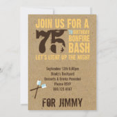 75th Birthday Bonfire-uitvindingen Kaart (Achterkant)