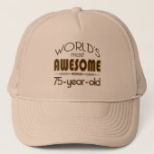 75th Birthday Celebration World's Best in Brown Trucker Pet (Voorkant)