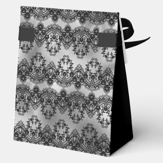 75th Birthday Elegant Silver Lace Thank You Bedankdoosjes (Achterkant)