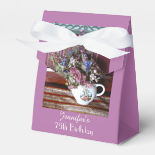 75th Birthday Favor Box, Teapot Bedankdoosjes