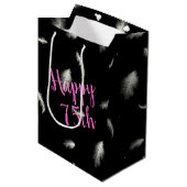 75th Birthday Feathers Medium Gift Bag Medium Cadeauzakje (Voorkant Gekanteld)