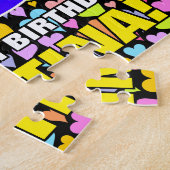 75th Birthday — Fun, Loving Heart Shapes + “75” Legpuzzel (Zijkant)