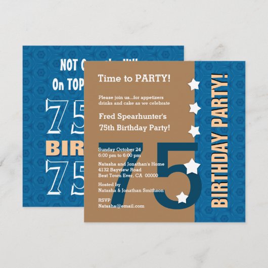 75th Birthday Funny NOT Over the Hill Z75C Kaart (Voorkant / Achterkant)