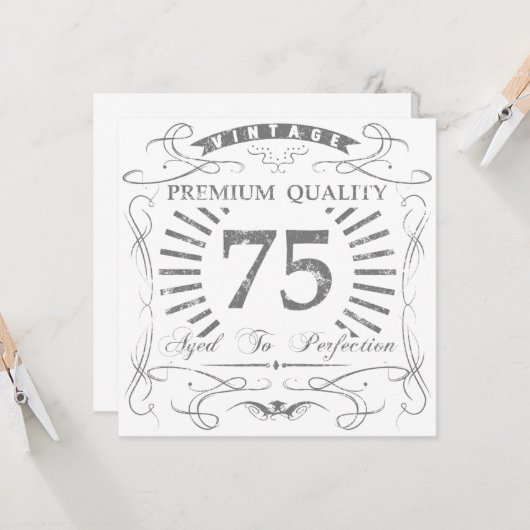 75th Birthday Gag Gift Kaart (Voorkant / Achterkant in situ)