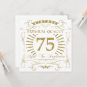 75th Birthday Gag Gift Kaart (Voorkant / Achterkant in situ)