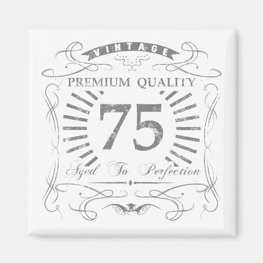 75th Birthday Gag Gift Magneet (Voorkant)