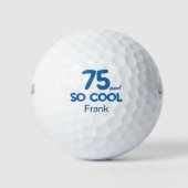 75th Birthday Gift - Classic 75 and So Cool Blue  Golfballen (Voorkant)