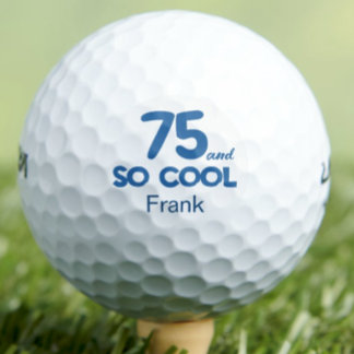 75th Birthday Gift - Classic 75 and So Cool Blue  Golfballen