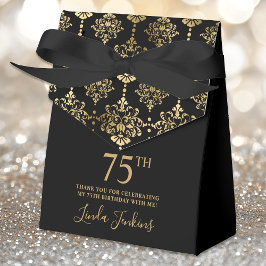 75th Birthday Gold Elegant Thank You  Bedankdoosjes