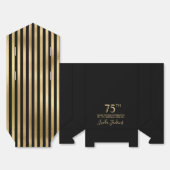 75th Birthday Gold Striped Thank You  Bedankdoosjes (Ongevouwen)