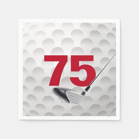 75th Birthday Golf Ball Servet (Voorkant)