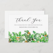 75th Birthday Holly December Birth Flower Custom Bedankkaart (Voorkant / Achterkant)