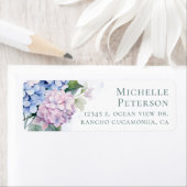 75th Birthday Hydrangeas Retour Adreslabels Etiket (Insitu)