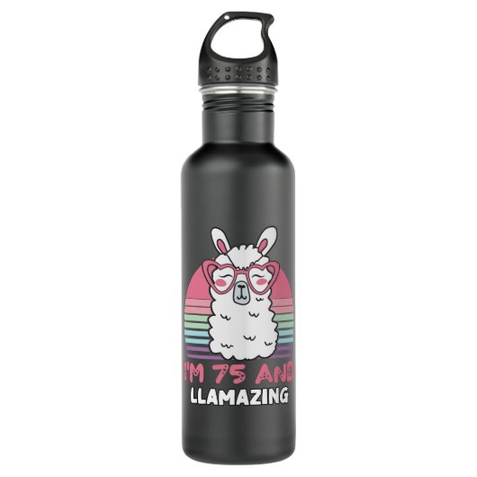 75th Birthday Llamazing Llama 75 Year Old Birthday Waterfles (Voorkant)