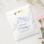 75th Birthday Party Dusty Blue Rose Floral Custom Bedankzakje (Gezegeld)