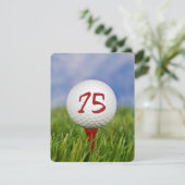 75th Birthday Party Golf thema Kaart (Staand voorkant)