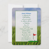 75th Birthday Party Golf thema Kaart (Achterkant)