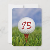 75th Birthday Party Golf thema Kaart (Voorkant)