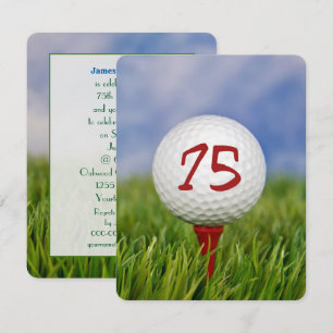 75th Birthday Party Golf thema Kaart