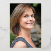 75th Birthday party gouden foto heldere abstracte  Folie Uitnodiging (Achterkant)