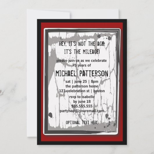 75th Birthday Party Grungy Speed Limit Sign Kaart (Achterkant)