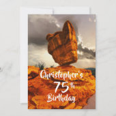 75th Birthday Party Invitation, Balanced Rock Kaart (Voorkant)