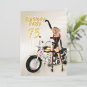 75th Birthday party Invitation Kaart (Staand voorkant)