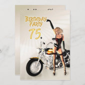 75th Birthday party Invitation Kaart (Voorkant / Achterkant)