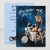 75th Birthday party Invitation Kaart (Voorkant / Achterkant)